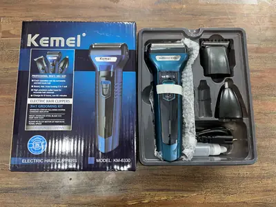 Kemei 3-in-1 Rechargeable Electric Grooming Kit – Shaver, Hair Trimmer & Nose Trimmer for Men thumbnail 3