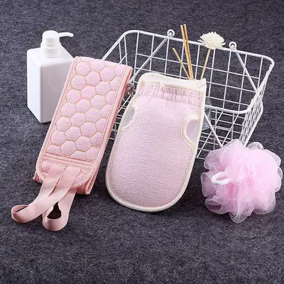 3 in 1 Bath Care Set – Bath Mitt, Exfoliating Back Scrubber & Shower Loofah Sponge | Soft Body Cleaning Kit
