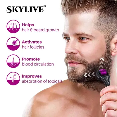 540 Titanium Derma Roller 0.5mm Microneedle Skin Care Roller for Face Beard Hair Growth Acne Scar Skin Rejuvenation thumbnail 3