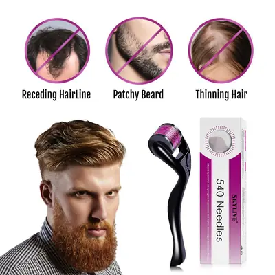 540 Titanium Derma Roller 0.5mm Microneedle Skin Care Roller for Face Beard Hair Growth Acne Scar Skin Rejuvenation thumbnail 4
