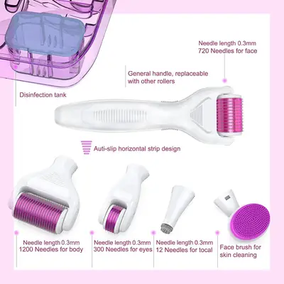 6-in-1 Derma Roller Skin Care Kit – Microneedling Facial & Beauty Roller Set thumbnail 3