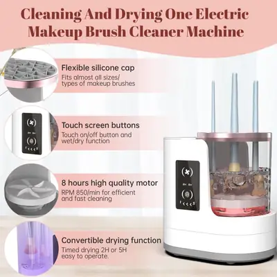 Electric Makeup Brush Cleaner & Dryer – Automatic Cosmetic Brush Washing Machine thumbnail 3