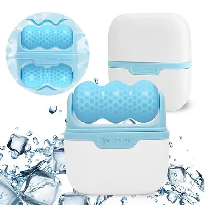 Ice Roller for Face & Body with Storage Case | Reusable Cooling Massage Roller for Facial Skincare, Puffiness & Refreshing Skin