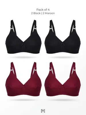 Cotton Plain Comfortable And Lightweight Plunge Bra
