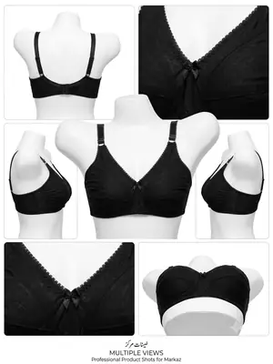 Cotton Plain Comfortable And Lightweight Plunge Bra thumbnail 2