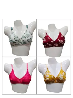Cotton Printed Comfortable And Lightweight Plunge Bra
