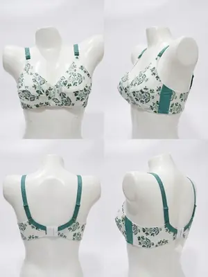 Cotton Printed Comfortable And Lightweight Plunge Bra thumbnail 2