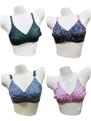 Cotton Printed Comfortable And Lightweight Plunge Bra