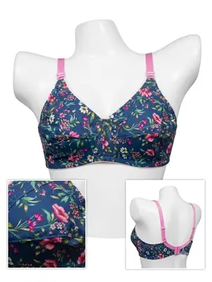 Cotton Printed Comfortable And Lightweight Plunge Bra thumbnail 2