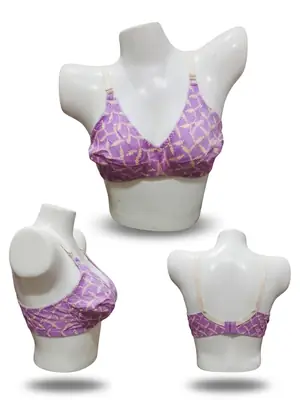 Cotton Printed Comfortable And Lightweight Plunge Bra thumbnail 3