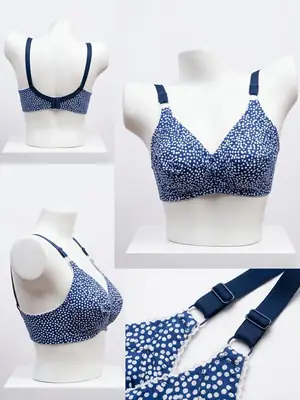 Cotton Printed Comfortable And Lightweight Plunge Bra thumbnail 4