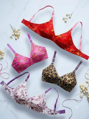 Cotton Printed Comfortable And Lightweight Non-Padded Bra