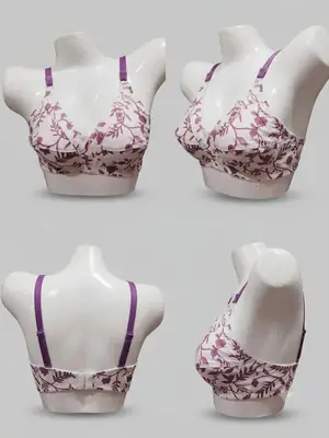 Cotton Printed Comfortable And Lightweight Non-Padded Bra thumbnail 4