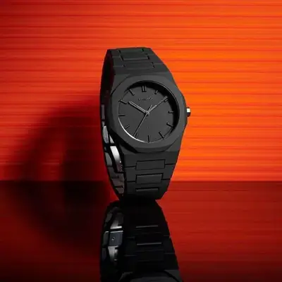 Black Arabic Aura Watch For Men Stylish Watch 100% Original Watch Amazing with Arabic fiber chain unisex Butterfly Clasp