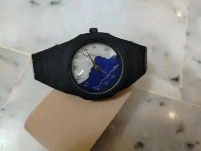Black Arabic Aura Watch For Men Stylish Watch 100% Original Watch Amazing with Arabic fiber chain unisex Butterfly Clasp thumbnail 2