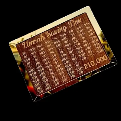 Wooden Umrah Saving Box with 280 Days Tracker | Islamic Money Saving Box for Hajj & Umrah | Halal Cash Box Gift for Muslims | Daily Pilgrimage Goal Jar thumbnail 6
