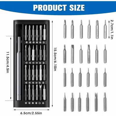 25 in 1 Magnetic Precision Screwdriver Set | Multi-Function Repair Tool Kit for Mobile, Laptop, Watch, Glasses & Electronics | Professional Precision Kit for Repairing | 24 in 1 Screwdriver Kit thumbnail 8