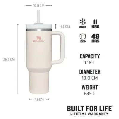 Stanley Tumbler 40oz (1200ml) – Stainless Steel Vacuum Insulated Cup with Straw & Lid | Leakproof Travel Tumbler Mug for Hot & Cold Drinks | Coffee Thermos Water Bottle for Gym, Office, Outdoor & Gifts thumbnail 10