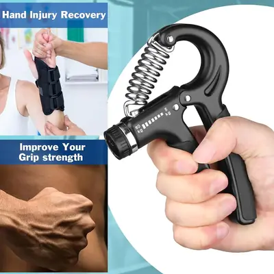 Automatic Counting & Non Counting Hand Gripper 5-60KG | Adjustable Resistance | Non-Slip Grip Strength Trainer for Fingers, Wrist, Forearm | Finger Gripper For Gym & Home Workout Equipment thumbnail 2