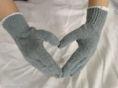 6 Pcs Cotton Textured Crochet Gloves 3