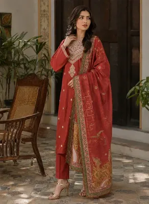 Meherzay 3 Pcs Stitched Women's Embroidered Lawn Suit