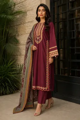 Nargis 3 Pcs Stitched Women's Embroidered Lawn Suit