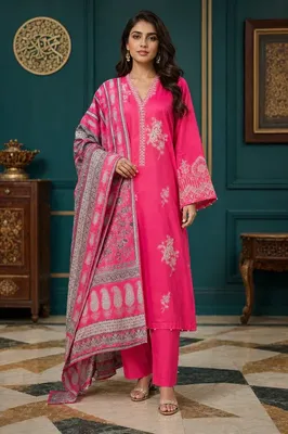 Bahar-e-Naaz 3 Pcs Stitched Women's Embroidered Lawn Suit