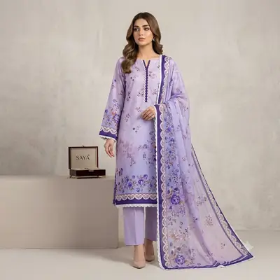 3 Pcs Women's Unstitched Printed Suit