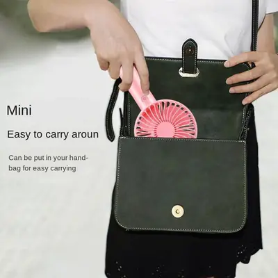 Portable Hand Held Fan Office Desktop Multifunctional Folding Double Headed Small Electric Fan With A Neck Lanyard thumbnail 2