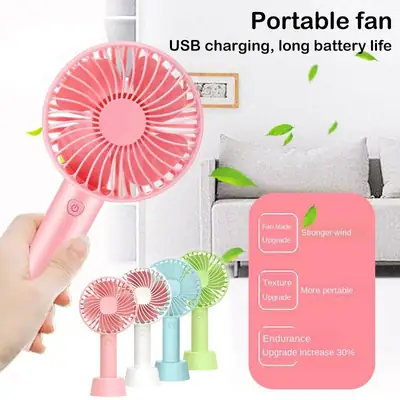 Portable Hand Held Fan Office Desktop Multifunctional Folding Double Headed Small Electric Fan With A Neck Lanyard thumbnail 7