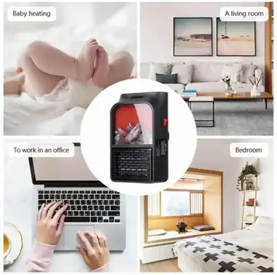 Remote Control Winter New Flame Heater Heater Household Mini Heater Bedroom Office Dormitory Mobile Small Air Conditioner thumbnail 3