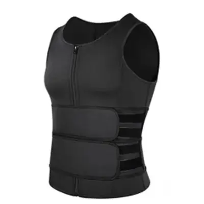 Men Body Shaper Fitness Neoprene Sauna Vest Waist Trainer Double Belt Sweat Shirt Corset Top Abdomen Slimming Shapewear Fat Burn Jacket Hot Shapers thumbnail 2