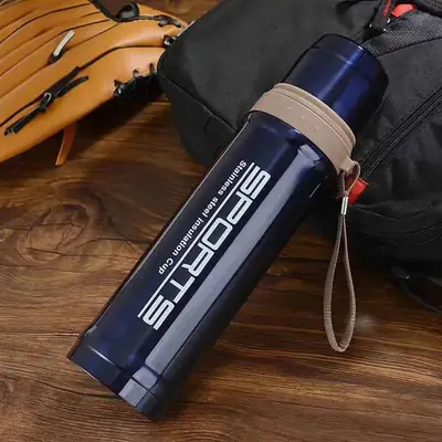 SPORTS VACUUM FLASK 750ML STAINLESS STEEL WATER BOTTLE - HOT AND COLD THERMOS thumbnail 3