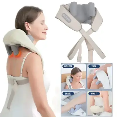 Shoulder and Back Massager all in one Electric Neck & Shoulder Massager with Heat – Deep Tissue Kneading, Pain Relief for Trapezius, Cervical, Abdominal Muscles – Ergonomic Design, Adjustable Intensity, Portable Stress Relief Device By Usman's Hub