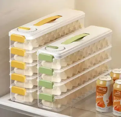 3 Layer Food Dumpling Storage Box Frozen Organizer Container thumbnail 3