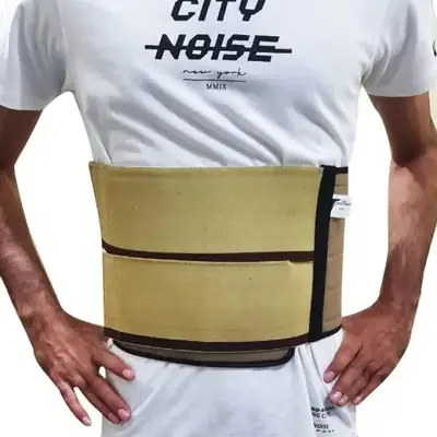 ADJUSTABLE 2 PANEL ABDOMINAL BINDER And Lower Back Support Belt