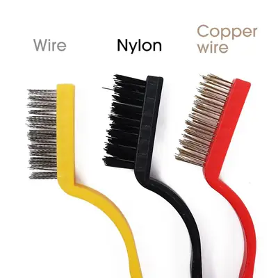 3pcs/Set Gas Stove Cleaning Brush 3style Brush Head Nylon Iron Wire Copper Wire Powerful Decontamination Brush Kitchen Tools thumbnail 7