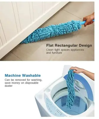 Microfiber Fan Cleaning Duster Steel Body Flexible Fan mop for Quick and Easy Cleaning of Home, Kitchen, Car, Ceiling, and Fan Dusting Office Fan Cleaning Brush with Long Rod thumbnail 3
