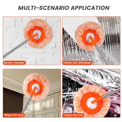 1 PC 360°Rotatable Mop Round Microfiber Dust Mops Cleaning Tools For Household Floor Wall Window thumbnail 3