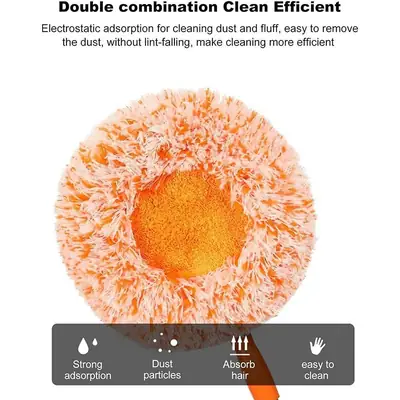 1 PC 360°Rotatable Mop Round Microfiber Dust Mops Cleaning Tools For Household Floor Wall Window thumbnail 6