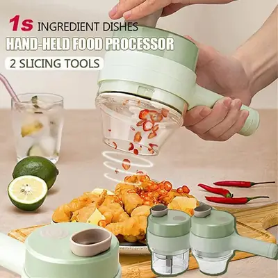 4 In 1 Portable Electric Vegetable Cutter Set Mini Wireless Food Processor Garlic Chili Onion Celery Ginger Meat Garlic Chopper thumbnail 2