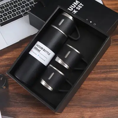 Vacuum Flask Set 500ml 12 Hour Lasting Hot & Cool 304 Steel Body thumbnail 2