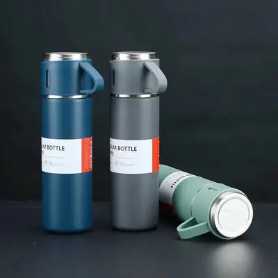 Vacuum Flask Set 500ml 12 Hour Lasting Hot & Cool 304 Steel Body thumbnail 3