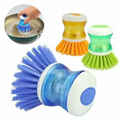 2 pcs Scrub Kitchen Wash Tool And Dishwashing Brush For Kitchen Cleaning Brush And Pot Dish Plastic Brush With Washing Up Liquid For Self Dispensing Cleaning Brush Soap Dispenser Brush thumbnail 5