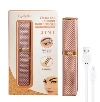 Rechargeable 2 In 1 Hair Remover Trimmer For Women, Electric Flawless Facial Machine Razor, Painless thumbnail 3