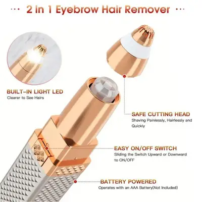 Rechargeable 2 In 1 Hair Remover Trimmer For Women, Electric Flawless Facial Machine Razor, Painless thumbnail 4