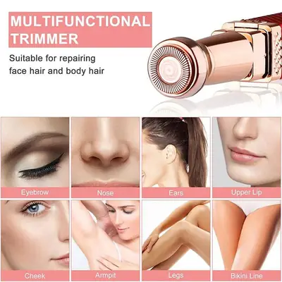 Rechargeable 2 In 1 Hair Remover Trimmer For Women, Electric Flawless Facial Machine Razor, Painless thumbnail 7