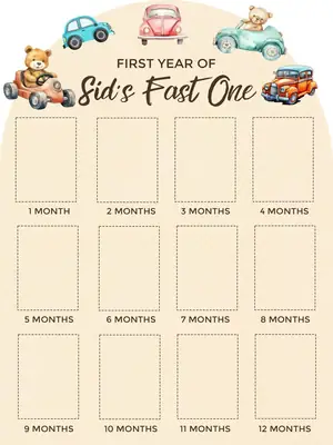 Customized My First Year Baby Photo Frame – 12 Months Milestone Memory Board (Premium Wooden Wall & Table Decor) thumbnail 3