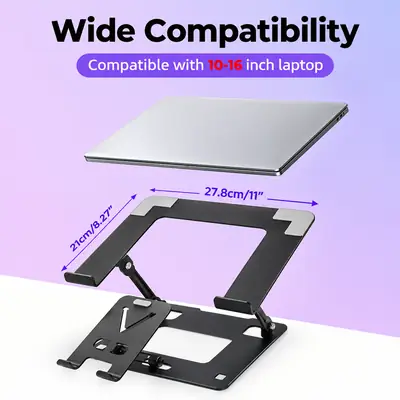 Foldable Laptop Phone Tablet Stand – Desktop Multifunctional Phone Stand & Laptop Lifting Support thumbnail 2