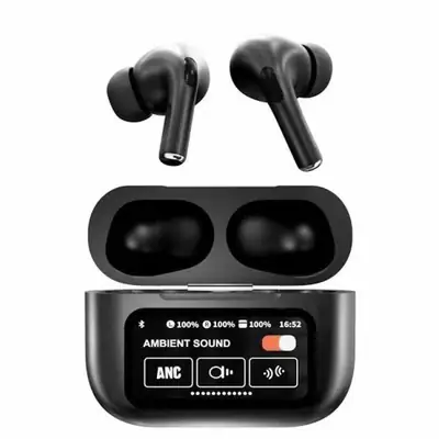 A9 Pro Touch Screen Airpods Pro – Premium Wireless Earbuds With Bluetooth 5.0, LCD Display, Super Bass And Pop-Up Feature